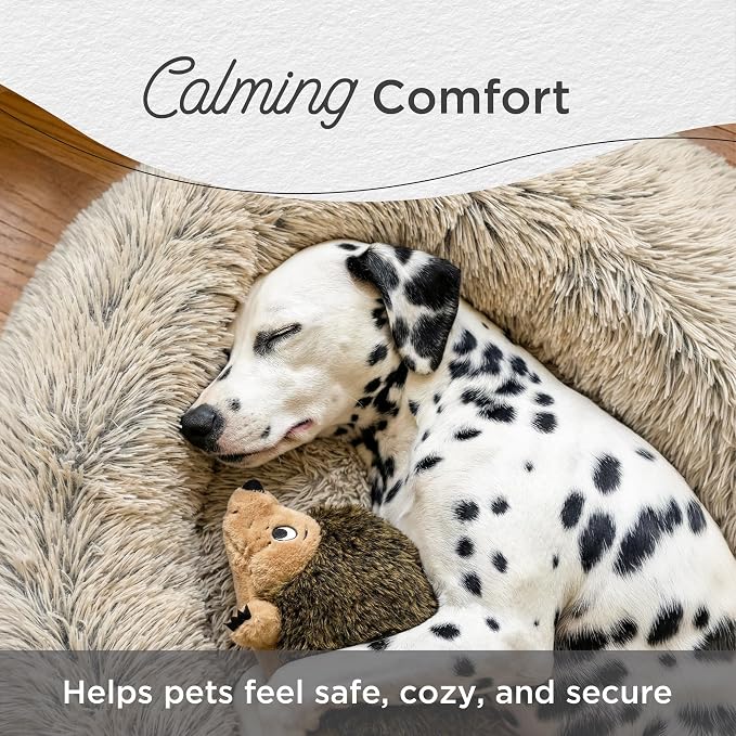 Best Friends by Sheri The Original Calming Donut Dog Bed for Medium Dogs up to 45 lbs, Shag Faux Fur, Baby Blue, 30" x 30"