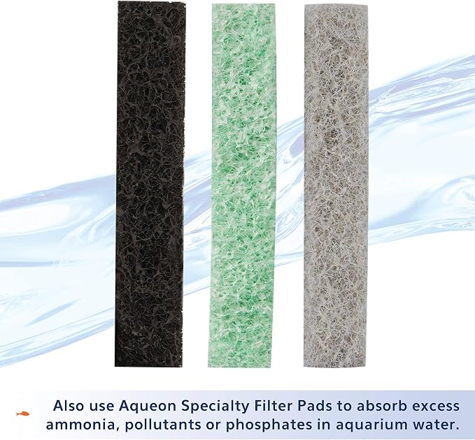 Aqueon Replacement Filter Cartridges Large - 12 Pack | Aquarium filter cartridge with dual-sided dense-floss, activated carbon, and FRONT tab for easy installation