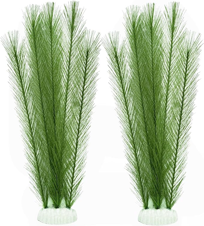 M2cbridge Plastic Fish Tank Plants Soft Silk Water Grass Reptile for Terrarium Simulate Plants and Aquarium Landscape(2pcs,12")