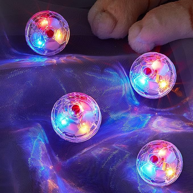 Sratte 2 Pcs Ghost Hunting Cat Ball Activated Cat Toy Motion LED Light Pet Balls Motion Dog Interactive Pet Toys Glowing Mini Running Exercise Supplies for Animals Activity (Clear)