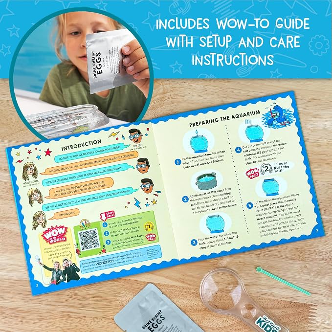 Wow in the World SEA Creatures Aquarium | Hatch & Raise Real Brine Shrimp (Easy Care), Customizable Tank, Companion Audio Content, Bonus Reusable Science Tool, STEM Toy for Kids 6+ by Thames & Kosmos