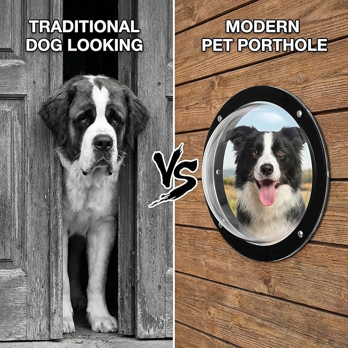 Goaste 2 Pack Dog Fence Window, 12.4 Inch Clear Pet Dome, Durable Plastic Pet Peek Windows Playground, Doggie Fence Safe Domes, Pets Supply for Dog Cat Horse, 12.4 x 4.9 Inch
