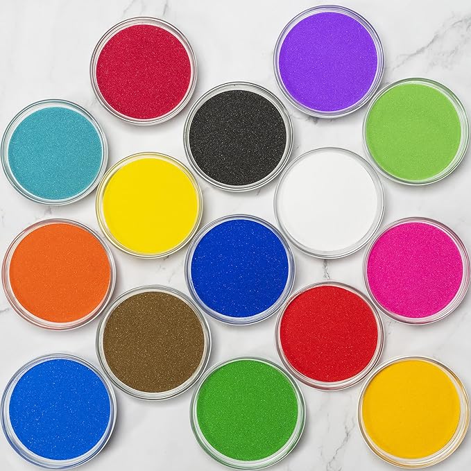 Colored Sand for Sand Art [15 Colors: 12 lbs], Colored Sands Bulk, Delightful Sands Art Fun for Crafts, Parties, Children, Nice Colorful Fun Sandy Crafts for Kids Age 3+, Non-Toxic, 15 Bags
