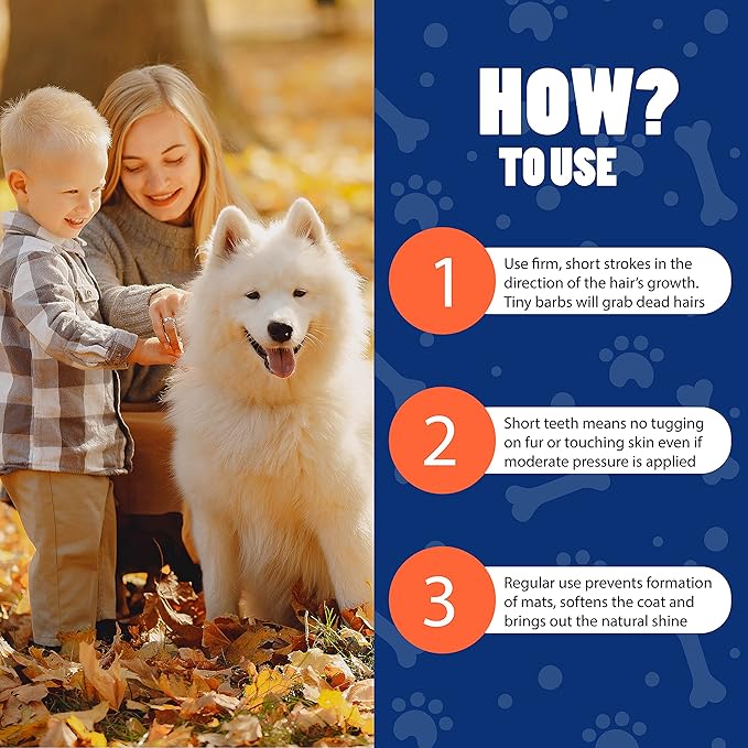 EasyGroomer Deshedding Brush for Dogs & Cats – Undercoat Grooming Tool for Short & Long Hair, Removes Loose Fur & Dirt, Reduces Shedding for Small & Large Pets, Lime