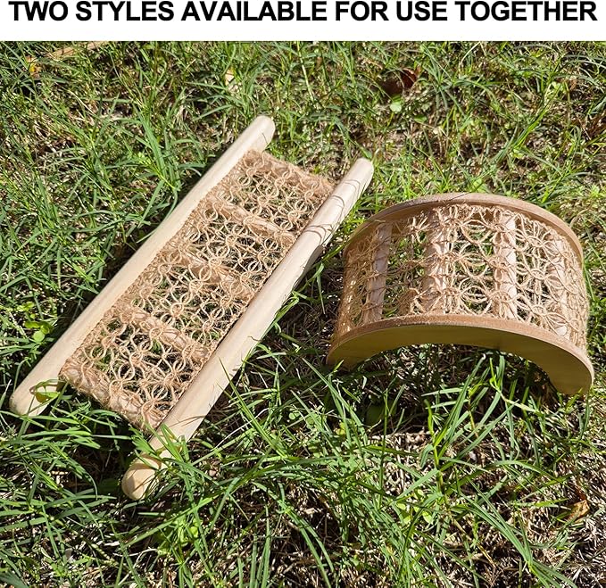 Hermit Crab Climbing Arch Bridge Wooden and Rope Hermit Crab Climbing Toys Hermit Crab Supplies Small Animal Cage Accessories for Hamster Lizard Chameleon Reptile