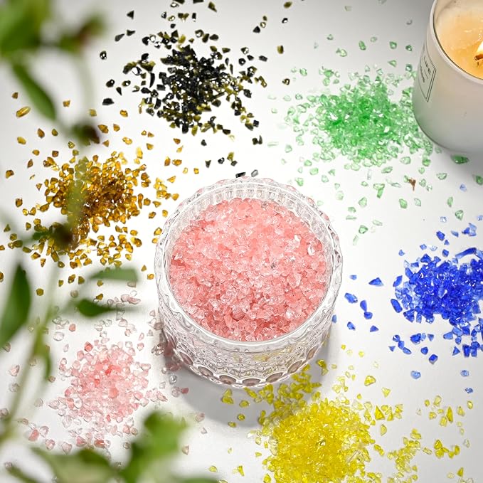 Agate Red Crushed Glass Craft Glitter,Irregular Broken Sprinkles,3-6mm Crystal Chunky Glass Chips,for DIY Fish Tank Fountain Flower Home Decoration,Or Vase Resin Colorful Filler(200g)