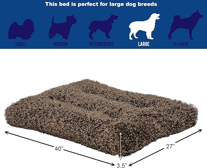 MidWest Homes for Pets Large QuietTime Deluxe Coco Chic Pet Bed, Ultra-Soft & Overstuffed, Machine Washable, Fits 42-inch Crate