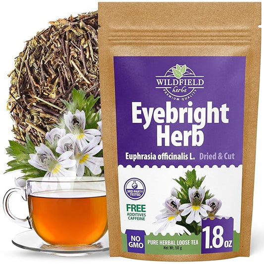 1.8 oz Eyebright Herb Tea Eyesight Tea (Euphrasia) -Tea Bags Eye Bright 50g