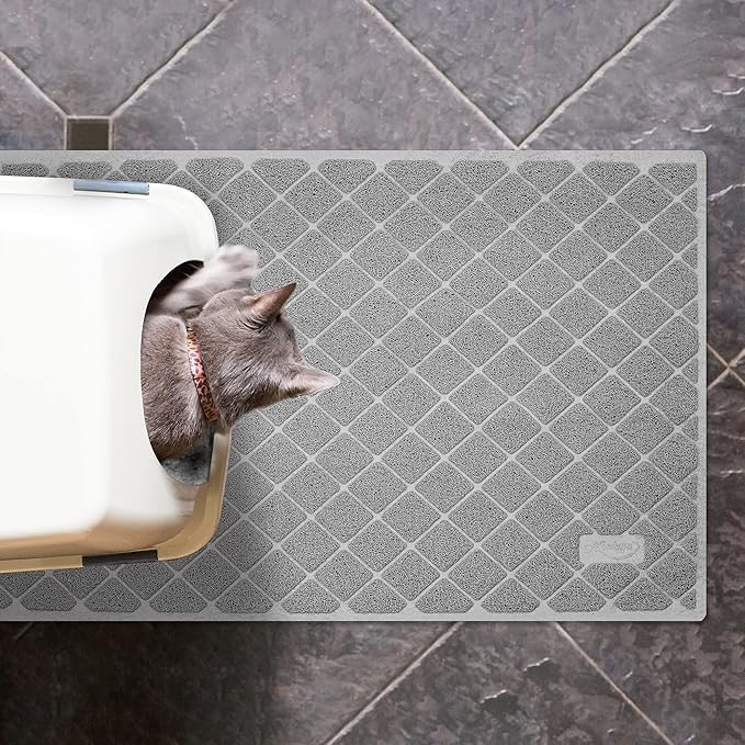 Niubya Premium Cat Litter Mat, Litter Box Mat with Non-Slip and Waterproof Backing, Litter Trapping Mat Soft on Kitty Paws and Easy to Clean, Cat Mat Traps Litter from Box