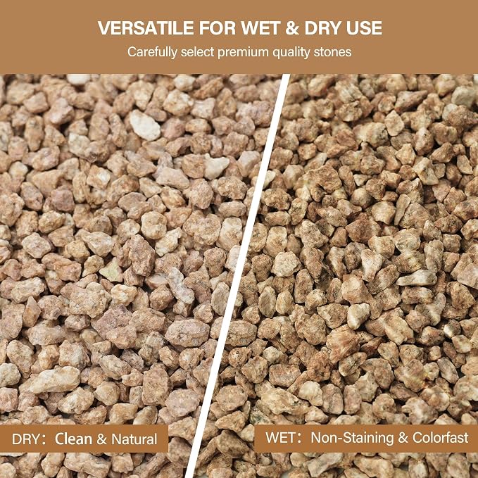 NUPICK 3lb Maifanitum Stones for Succulent, 1/8"-1/4" Rocks for Bonsai | Decorative Golden Pea Gravel for Cactus, Small Pebbles for Indoor Plants Soil Covers, Vases Fillers, Aquarium, Top Dressing