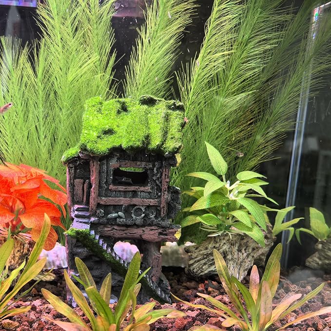 M2cbridge Fish Tank Artificial Silk Green Water Plants Aquarium Decor Soft Grass 3 Pack, 8"