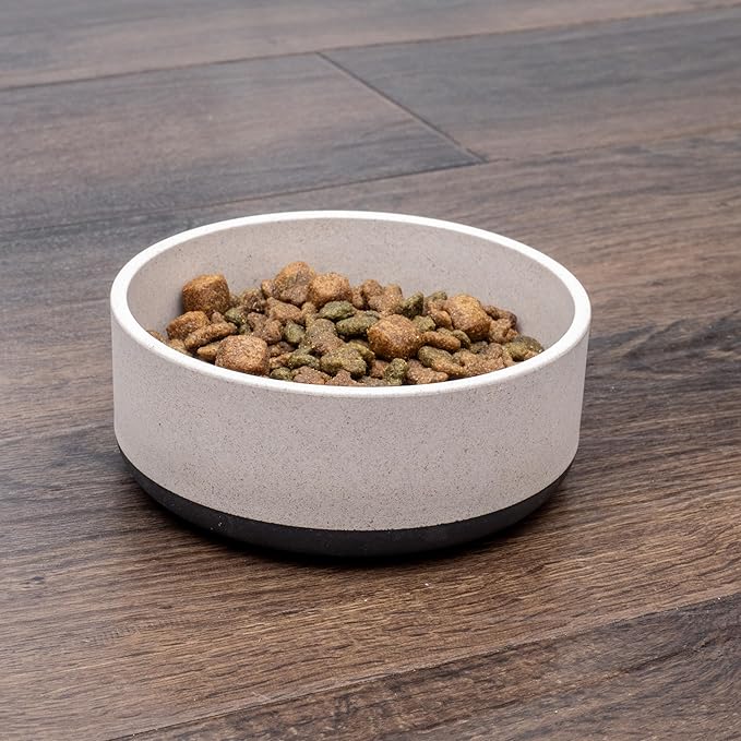 Fuzzl Titan Bamboo Dog Bowl Medium with Ultra Grip Rubber Base Pet Bowl 7 inch