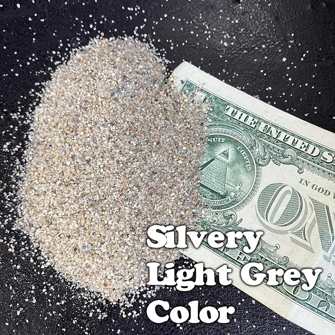 4lbs Real Sand - Light Grey Silver Platinum Color - Crafts, Decor, Vase Filler, Aquarium, Small Pet Habitat - Natural Non-Toxic, Wet and Dry Indoor and Outdoor, Sandbox, Therapy, and Table Use