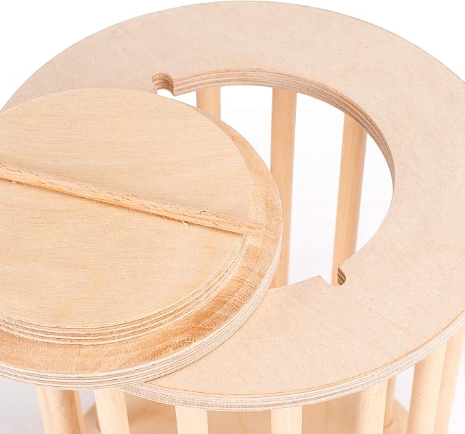 andwe Hay Feeder Less Wasted Wooden Food Feeding Rack for Rabbit Guinea Pig Chinchilla - Standing Pet-self Feeding Hay Manage