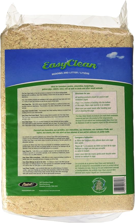 Pestell Pet Products Easy Clean Pine Bedding, 40-Liter