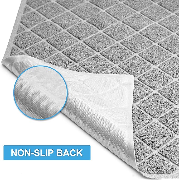 Niubya Premium Cat Litter Mat, 47" Long x 35" Wide, Non-Slip and Waterproof Design, Soft on Paws, Easy to Clean