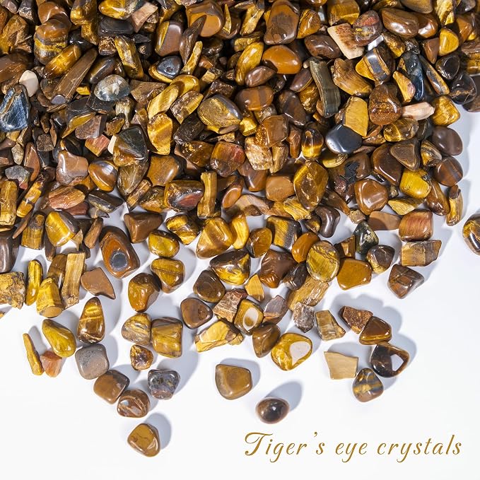 Yellow Tiger Eye Chips Bulk 1lb, 1200+ Pieces, 5-8mm Natural Gemstones