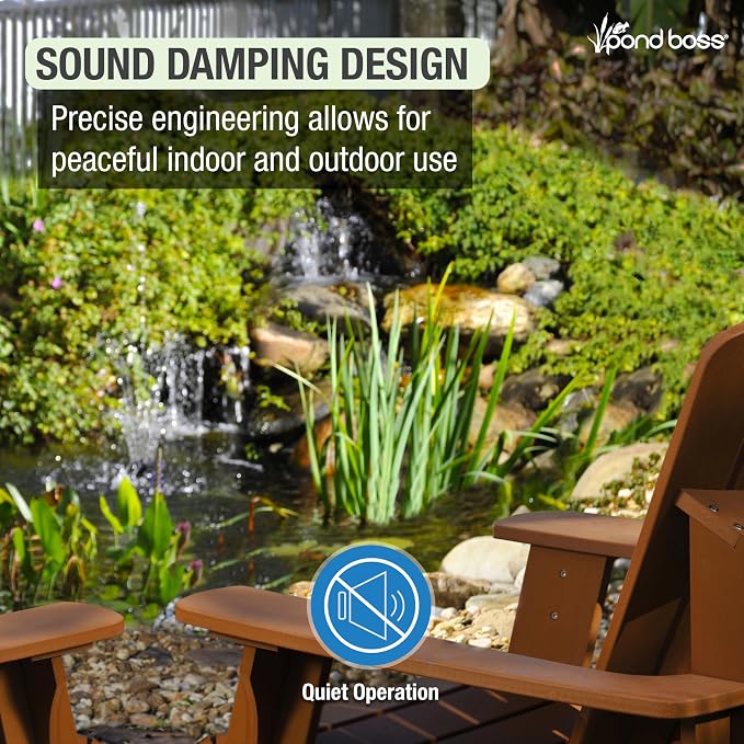 pond boss 800 GPH Submersible Water Pump for Hydroponics, Aquaponics, and Ponds – Adjustable Flow, Quiet Operation, Threaded Adapter, 16 ft Cord