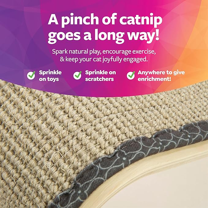 SmartyKat Sisal Angle Ramp Cat Scratcher, Natural Woven Sisal Surface & Stable Wooden Structure with Organic Catnip