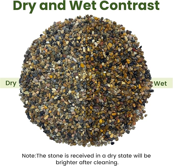 SIDONG 10LB Natural Aquarium Gravel, Small River Rocks for Fish Tank, Garden & Vase Decor - 1/16 Inch Pea Gravel, 2-4mm Polished Stones for Landscaping, Potted Plants, Terrarium