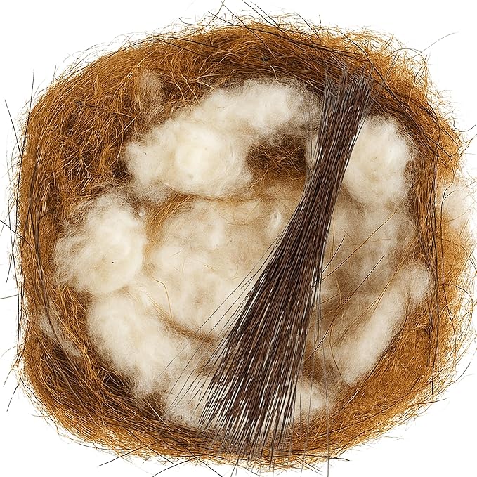 Natural Bird Nesting Material for Birds – 2.1 oz Blend of Coconut Fiber, Kapok Cotton,Palmyra Fiber – Safe Nesting Bedding for Wild Birds, Finches, Parrots, Hamsters, Small Pets
