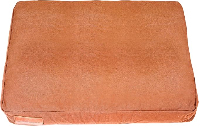 WHITEDUCK Outdoor Dog Bed Heavy-Duty 12oz Canvas, Water-Repellent Cotton, Machine Washable Removable Cover with Full-Length Zipper, Dog Bed for Large Dogs & Crate, (Brown) 35" Lx20 Wx4.3 th (M)