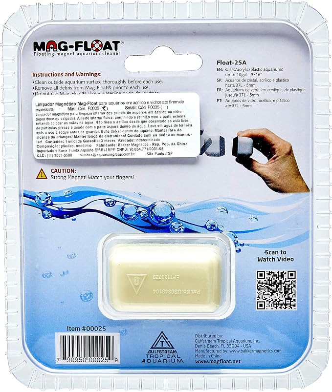 Gulfstream Tropical AGU00259 Mag-Float Mini Glass and Acrylic Aquarium Cleaner