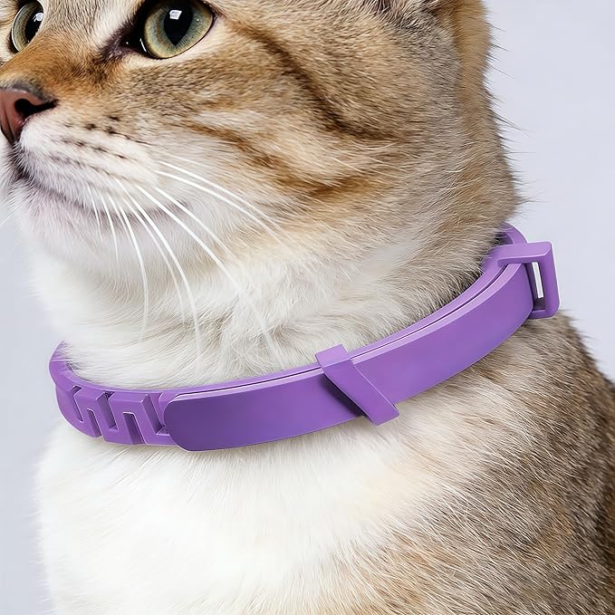 Calming Collar for Cats, Pheromone Infused for Anxiety Relief & Stress, Adjustable & Waterproof, 4 Pack(Pink)