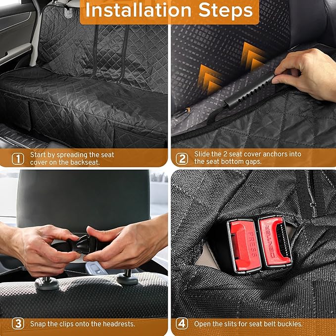 Dog Car Seat Cover for Back Seat Compatible with Mitsubishi Outlander Lancer Eclipse Cross Sport Accessories, Waterproof Non-Slip Pet Bench Backseat Covers 2026 New