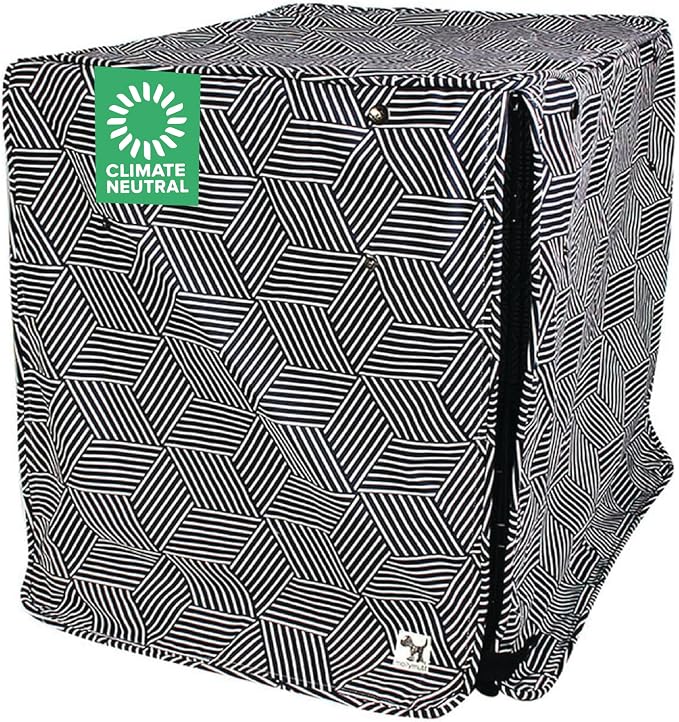 Molly Mutt Rough Gem Dog Crate Cover, 100% Cotton Canvas Cover with 2 Roll-Up Panels, Ideal for Dog or Cat Crate, Durable, Washable, and Free of Harmful Chemicals, 36" x 23" x 25"
