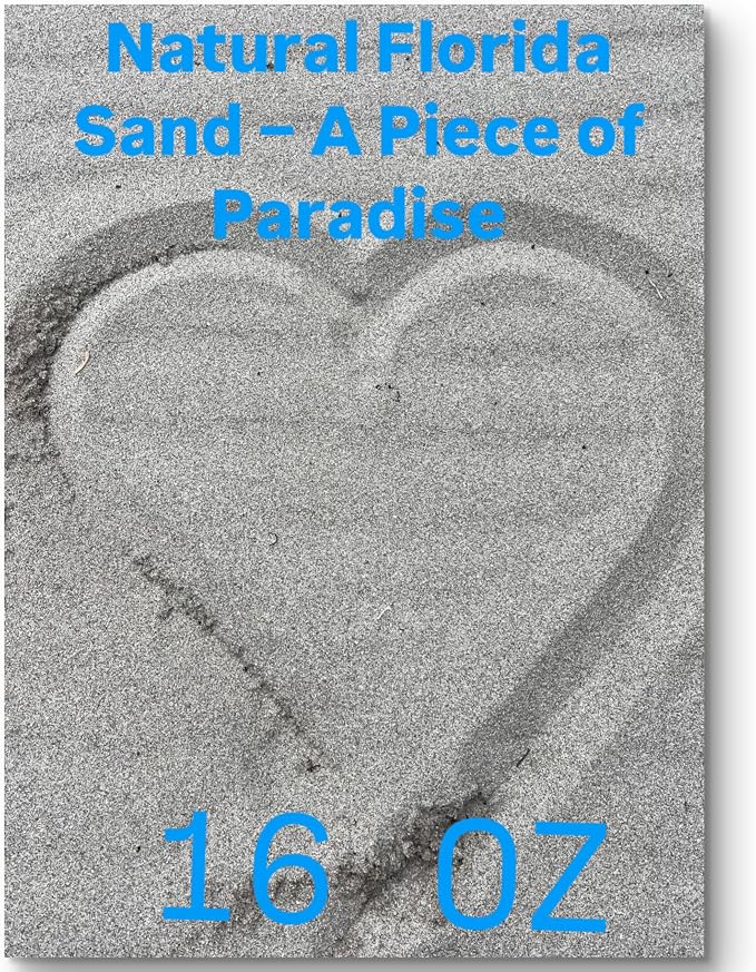 Florida Beaches Sand Soft, Fine Sand (16 oz / 1 LB) for Vase Filler, Coastal Decor, Weddings, Terrariums, Aquariums, and DIY Crafts - Natural & Cleaned from Various South Florida Beaches