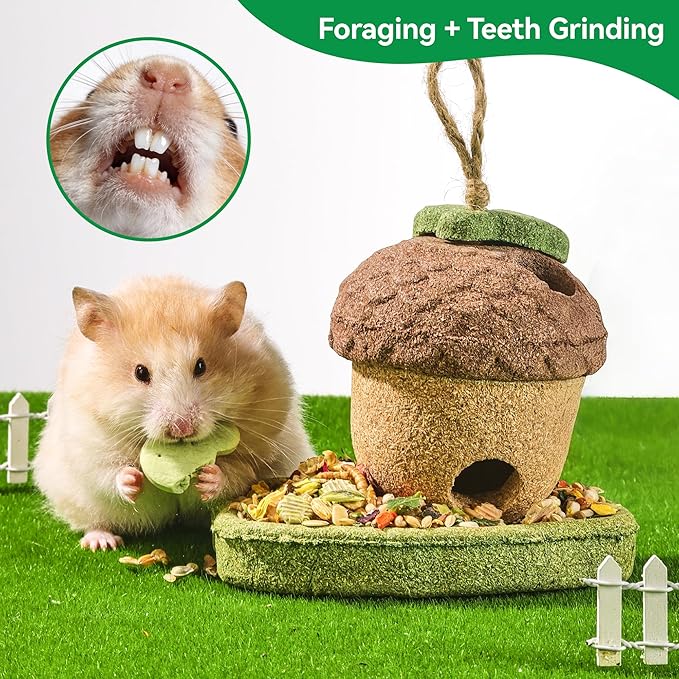 2 Pack Guinea Pig Chew Toys, Prevent Teeth Overgrowth, Rabbit Chew Toys, Natural Treats for Rabbit/Hamster Toys, Natural Timothy Grass & Vegetables, Small Animal Toys for Habitat Decoration