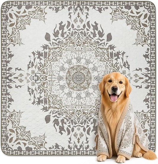 FXW Washable Pee Pads for Dogs, Puppy Pads with Super Absorbent, Specifically Designed for FXW Rollick/Homeplus 24 inch 8 Panels Dog Playpen, 63" Square, Boho, 1 Pack