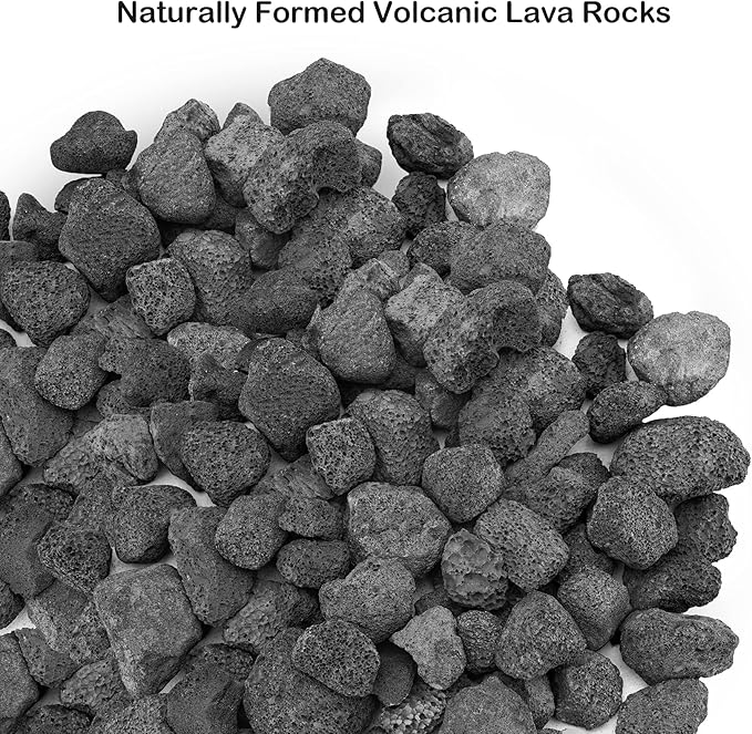 Stanbroil 10 Pounds Black Lava Rock Granules, Decorative Landscaping for Fire Bowls, Fire Pits, Gas Log Sets, Indoor or Outdoor Fireplaces(1 1/5" - 2") (Pack of 2)