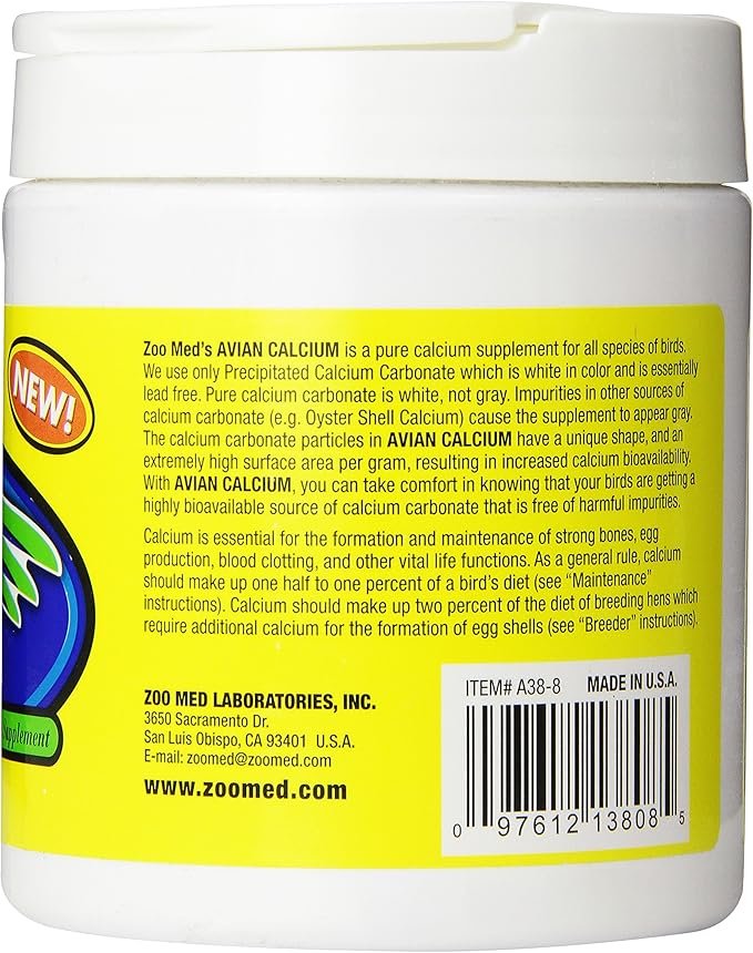 Zoo Med Avian Calcium Bird Food, Black, 8 Ounce (Pack of 2)