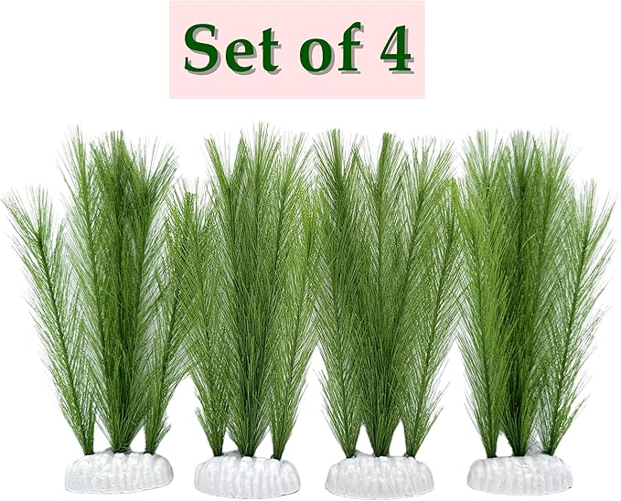 M2cbridge Plastic Fish Tank Plants Soft Silk Water Grass Reptile Waterweed for Terrarium Decor Plants and Aquarium Landscape(4pcs,8")