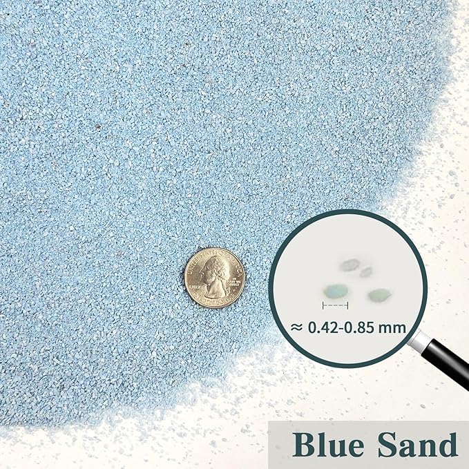 FANTIAN 20 lbs Aquarium Blue Sand, 0.4-0.8 mm Decorative Sand for Aquarium, Fish Tank, Candle, Vase, Wedding Ceremony, Arts Crafts and Bowl Fillers