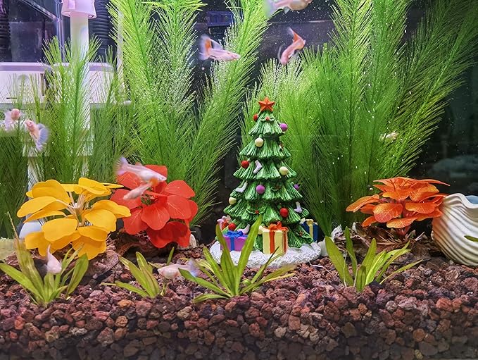 M2cbridge Plastic Fish Tank Plants Soft Silk Water Grass Reptile Waterweed for Terrarium Decor Plants and Aquarium Landscape(4pcs,8")