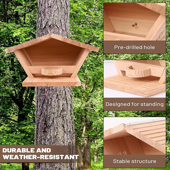 Premium Fir Wood Mourning Dove Nesting Box, 13.7" L x 7.2" H x 10.6" W Pigeon House, Ideal Outdoor Habitat for Pigeons - Easy to Install & Remove
