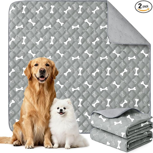 Eterish Reusable Washable Pee Pads for Dogs Large/Extra Large 36'' x 41'' 2 Pack, Absorbent Pet Puppy Dog Training Pads Non-Slip, Waterproof Whelping Potty Pads for Dogs Leak-Proof