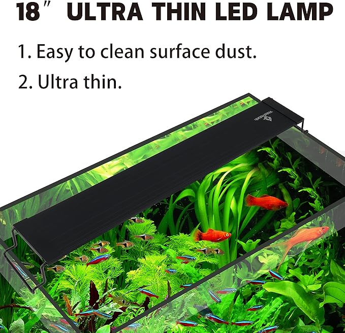 WaterRebirth Aquarium Lights Fish Tank Light 10 20 30 55 Gallon Planted Aquarium LED Light with Switch (18-24")