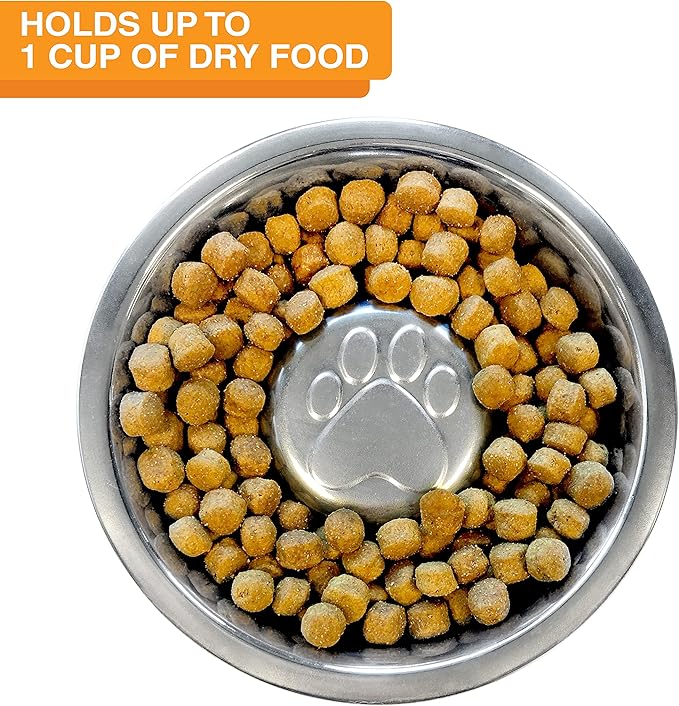 Neater Feeder Deluxe Mess-Proof Elevated Dog Bowls for Medium Dogs (19–40 lbs), 2 Height Adjustable (10” & 12.5”) No-Spill Raised Dog Bowl Stand w/Slow Feed Bowl for Food, Made in USA, Cappuccino