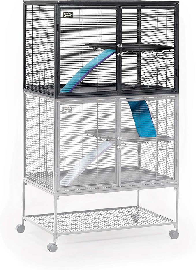 Critter Nation by MidWest Homes for Pets Add-On Unit, Small Animal Cage Extension for Rats, Chinchillas, Ferrets and Sugar Gliders, with Full-Width Doors, Ramps, Resting Shelf and Removable Base Pan