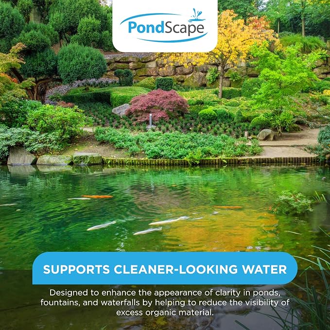 PONDSCAPE Harmony Beneficial Bacteria – Natural Clarifier Packets for Ponds, Waterfalls & Fountains – Supports Visual Clarity & Healthy Water Balance – 12 Packets
