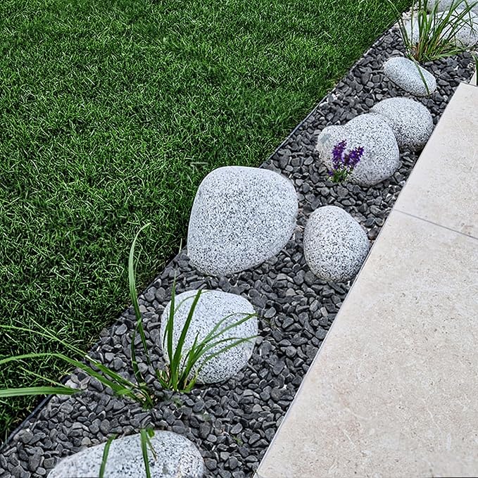 Mr. Fireglass Natural Decorative Gray Bean Pebbles, 1/5" Gravel Size River Rocks for Plants, Garden, Landscaping, Aquariums and Outdoor Decor (5-lb Bag)