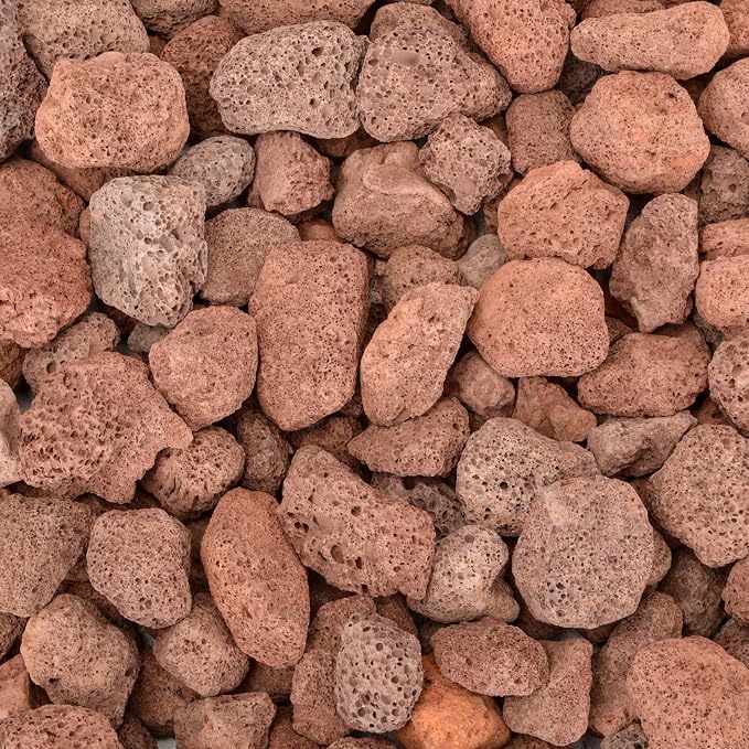 Stanbroil Red Lava Rock Granules, 10 Pounds(1 1/5" - 2"), Decorative Rock | for Fire Bowls, Fire Pits, Gas Log Sets, Landscaping, Indoor or Outdoor Fireplaces