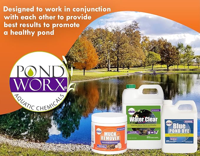 PondWorx Pond Bacteria - Formulated for Large Ponds, Water Features and Safe for Koi - Gallon (Pack of 2)