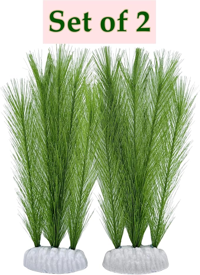 M2cbridge Plastic Fish Tank Plants Soft Silk Water Grass Reptile Waterweed for Terrarium Simulate Aquatic and Aquarium Landscape(2pcs,8")