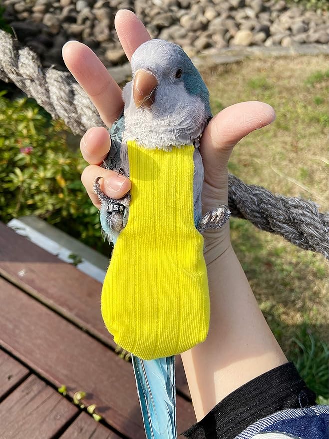 Parrot Bird Diapers, Birds Flight Suit, Parrot Clothes, Pet Animal Costumes, Bird Clothes, Cockatiel Bird Diaper, Pet Bird Diapers, Parrot Flight Suit, Bird Parrot Clothes (Yellow, 5XL)