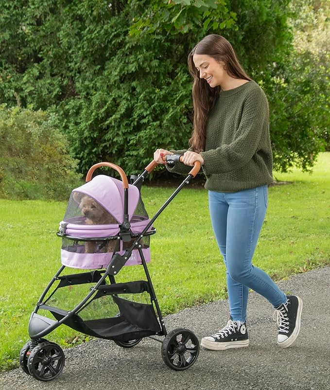 Pet Gear, A Vermont Family Owned Company Since 1936, 3-in-1 Travel System, View 360 Stroller Converts to Carrier and Booster Seat with Easy Click N Go Technology, for Small Dogs & Cats, 4 Colors